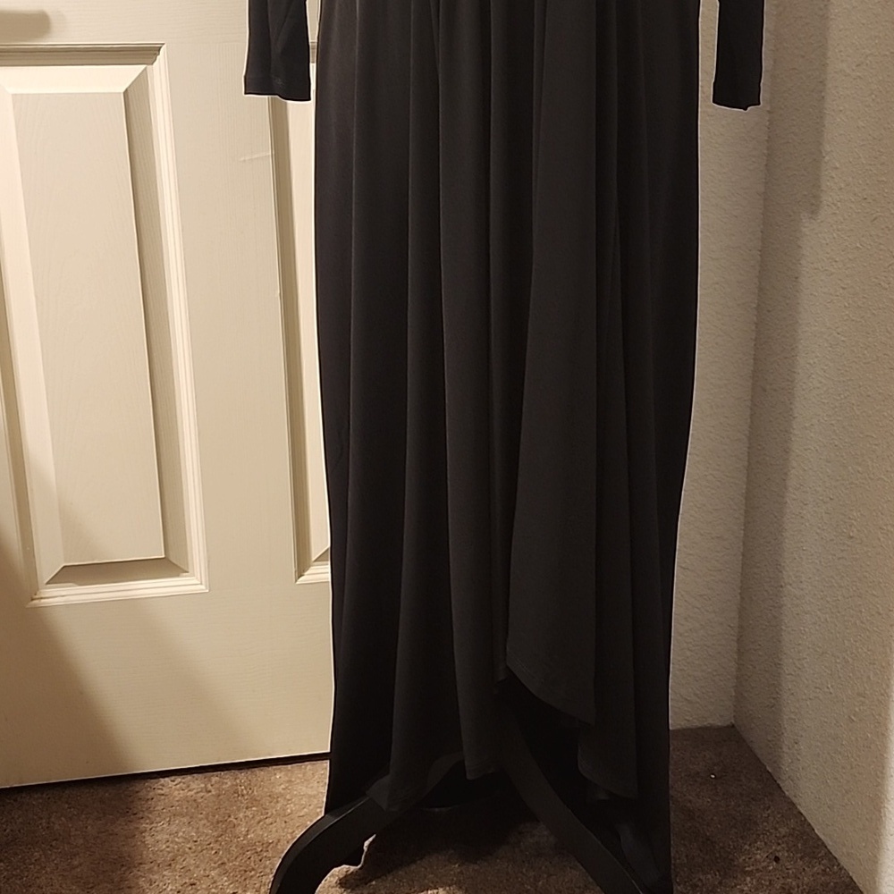 Torrid Black Long Sleeve Maxi Dress Hi-low Hem, Stretchy, Size 2 18/20 2x - Picture 5 of 12